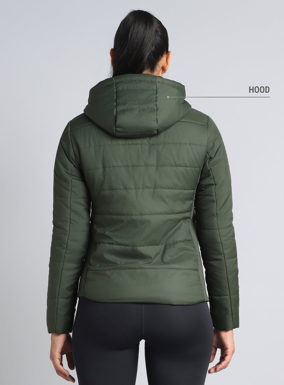 Women's Olive Puffer Jacket