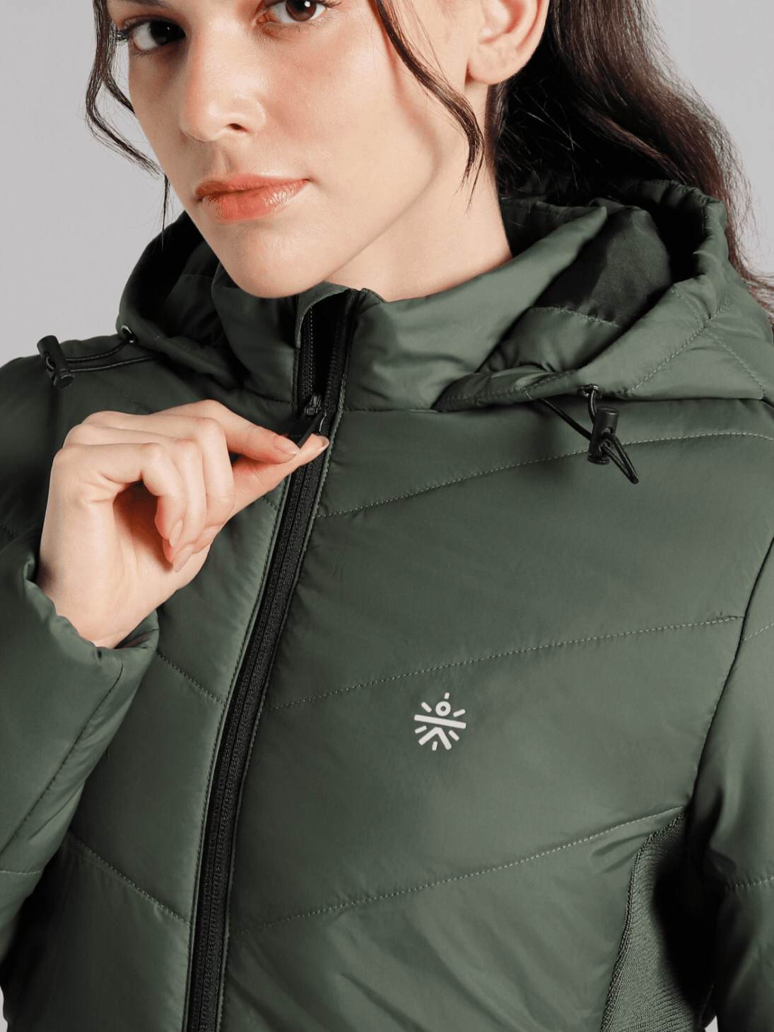 Women's Olive Puffer Jacket