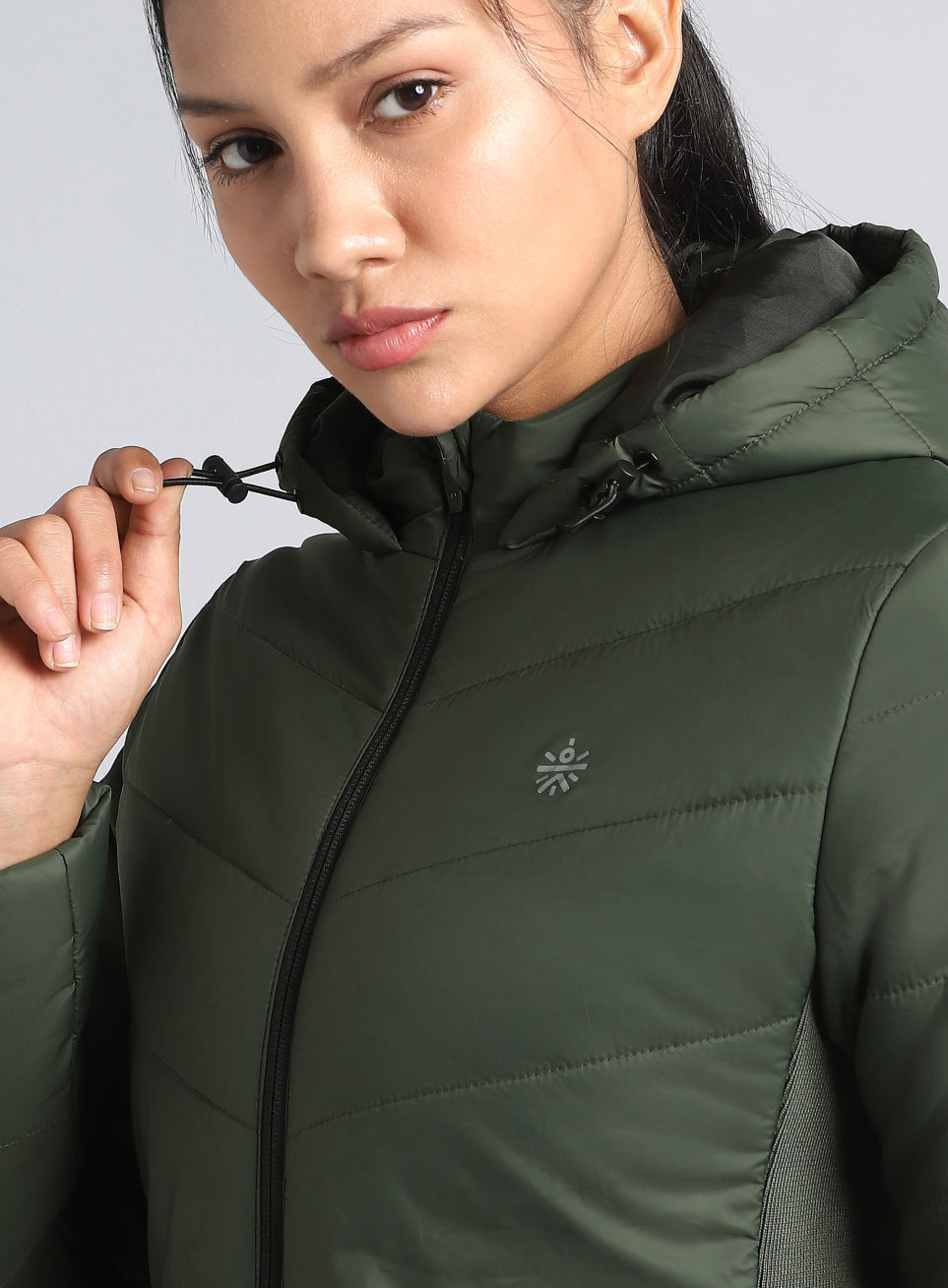 Women's Olive Puffer Jacket