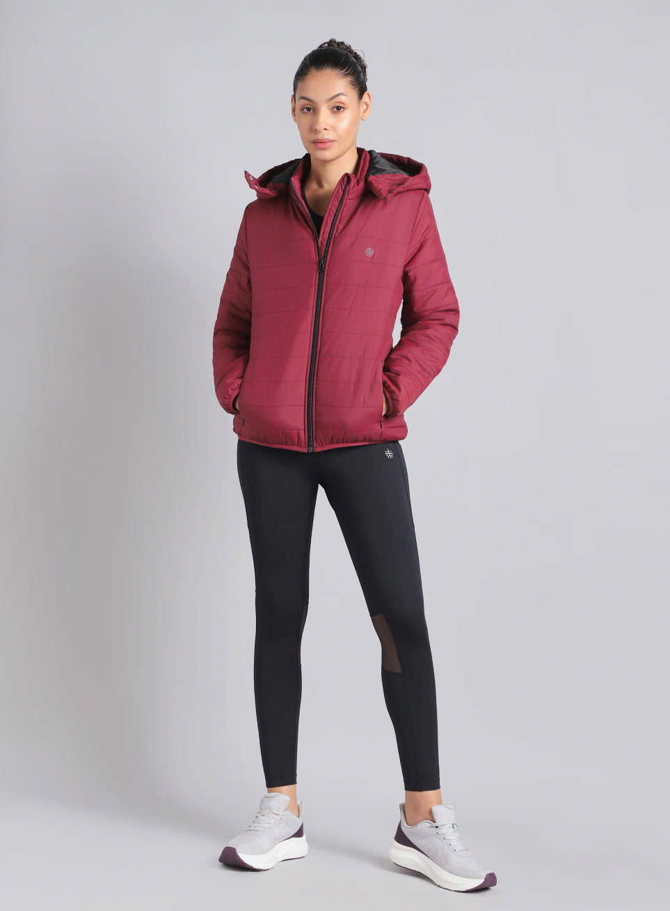 Women's Maroon Puffer Jacket