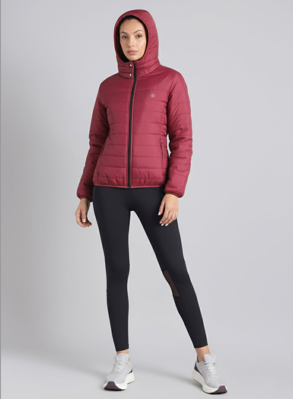 Women's Maroon Puffer Jacket