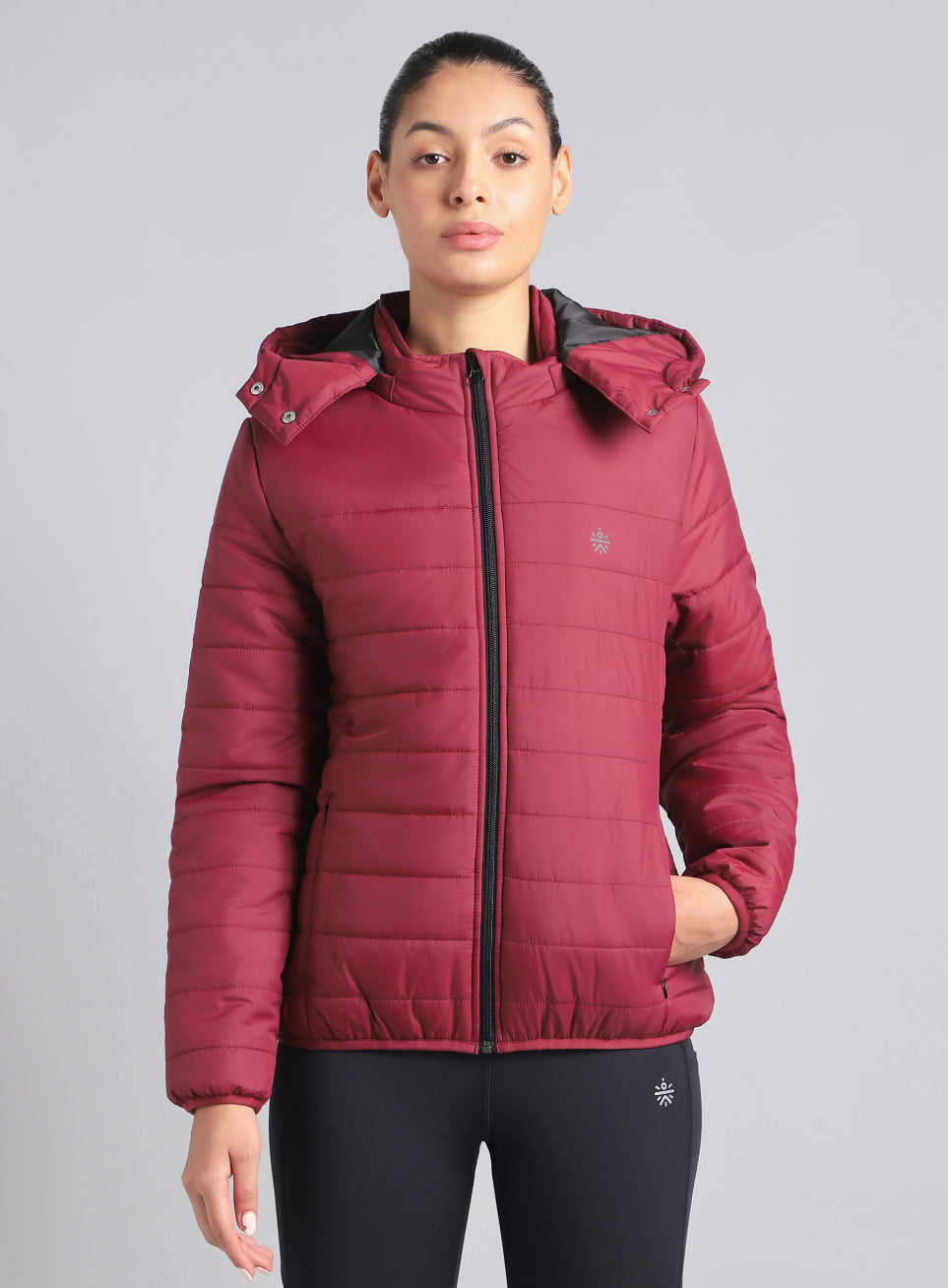 Women's Maroon Puffer Jacket