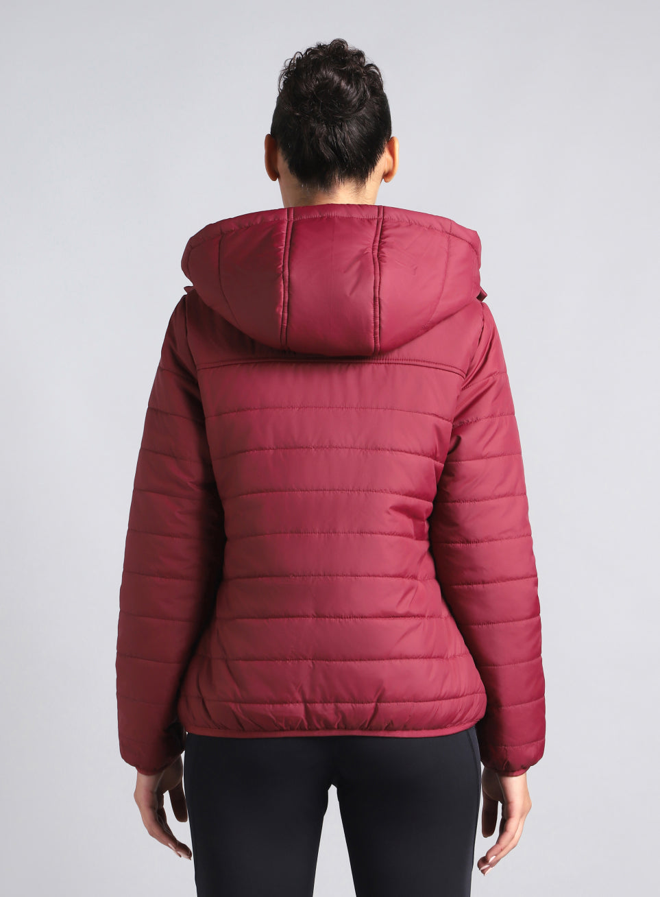 Women's Maroon Puffer Jacket
