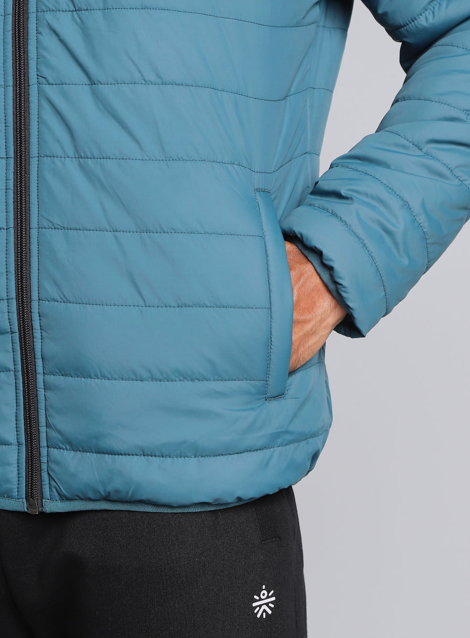 Men's Navy Detachable Hoodie Puffer Jacket