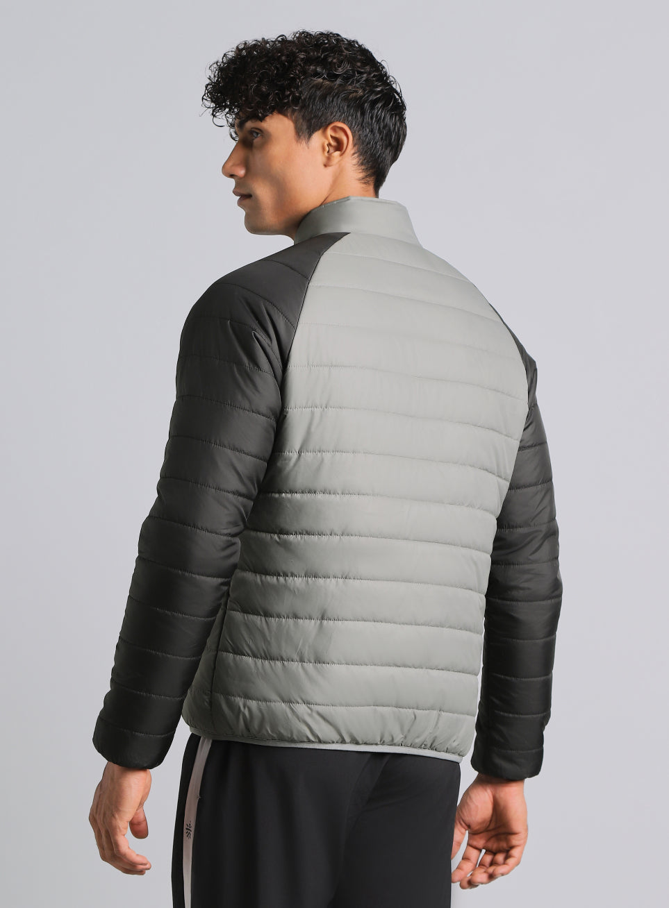 Men's Grey Multicolor Puffer Jacket