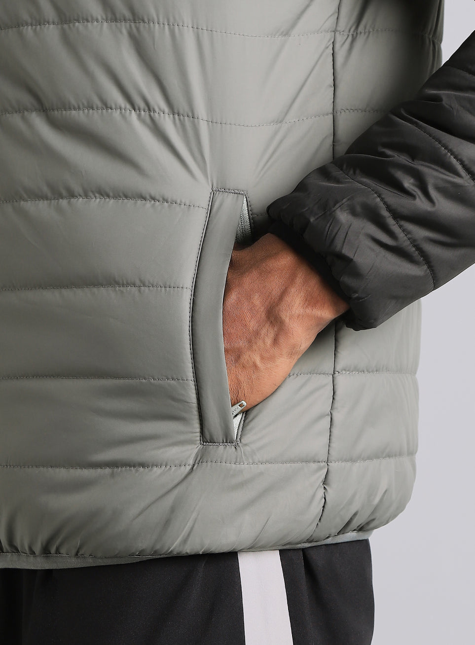 Men's Grey Multicolor Puffer Jacket