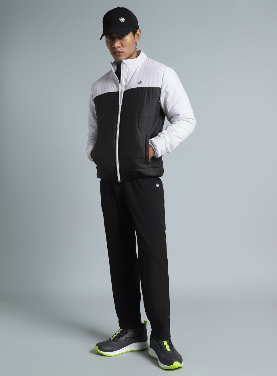 Men's Black Colorblock Puffer Jacket