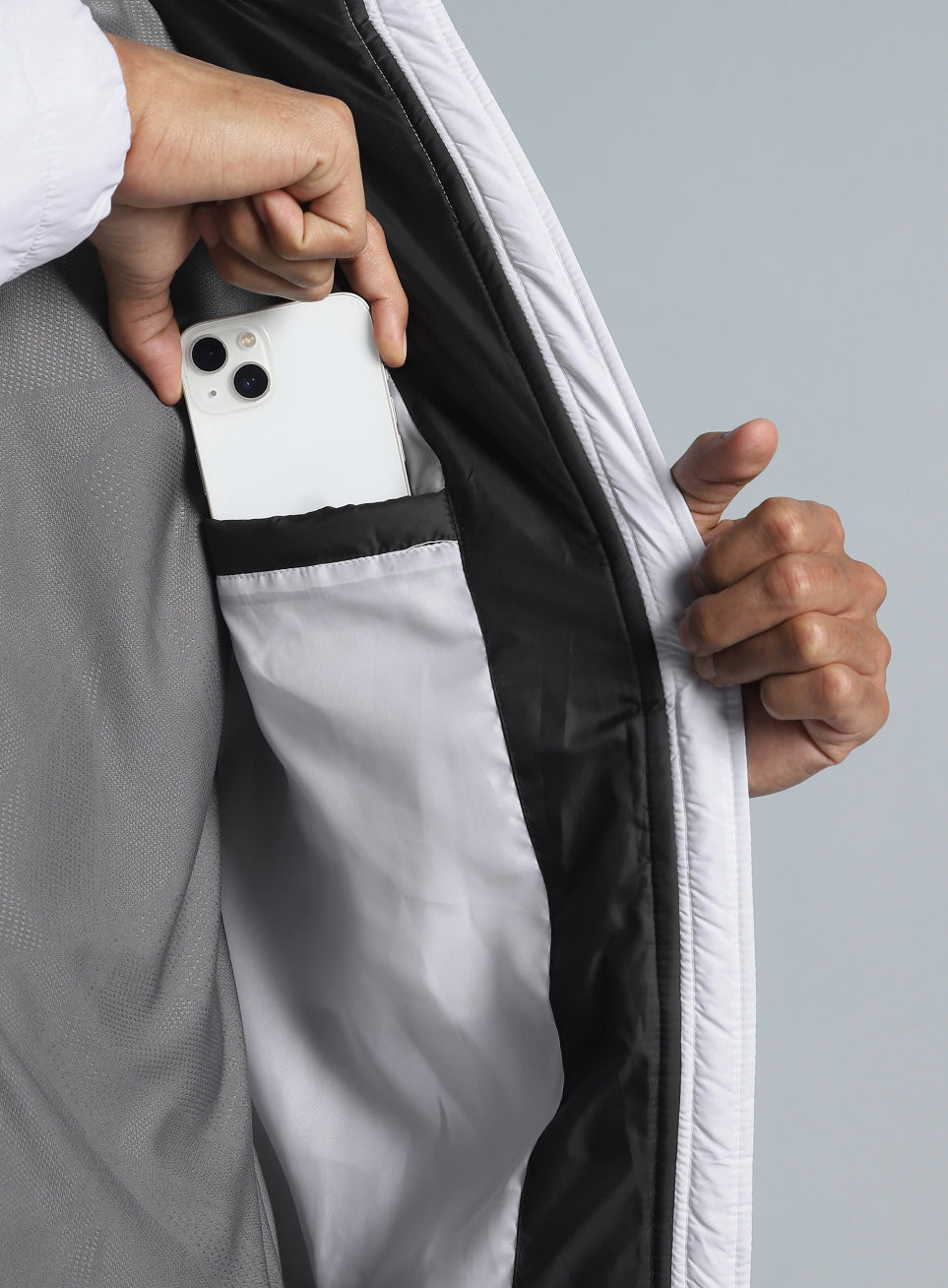 Men's Black Colorblock Puffer Jacket