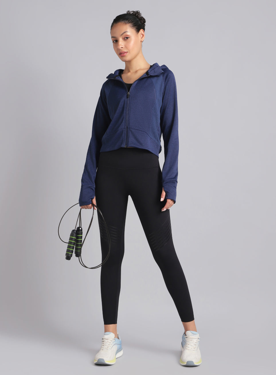 Women's Blue Work it Out Training Cropped Jacket