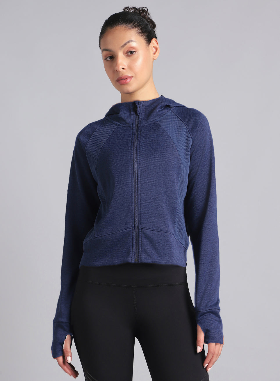 Women's Blue Work it Out Training Cropped Jacket