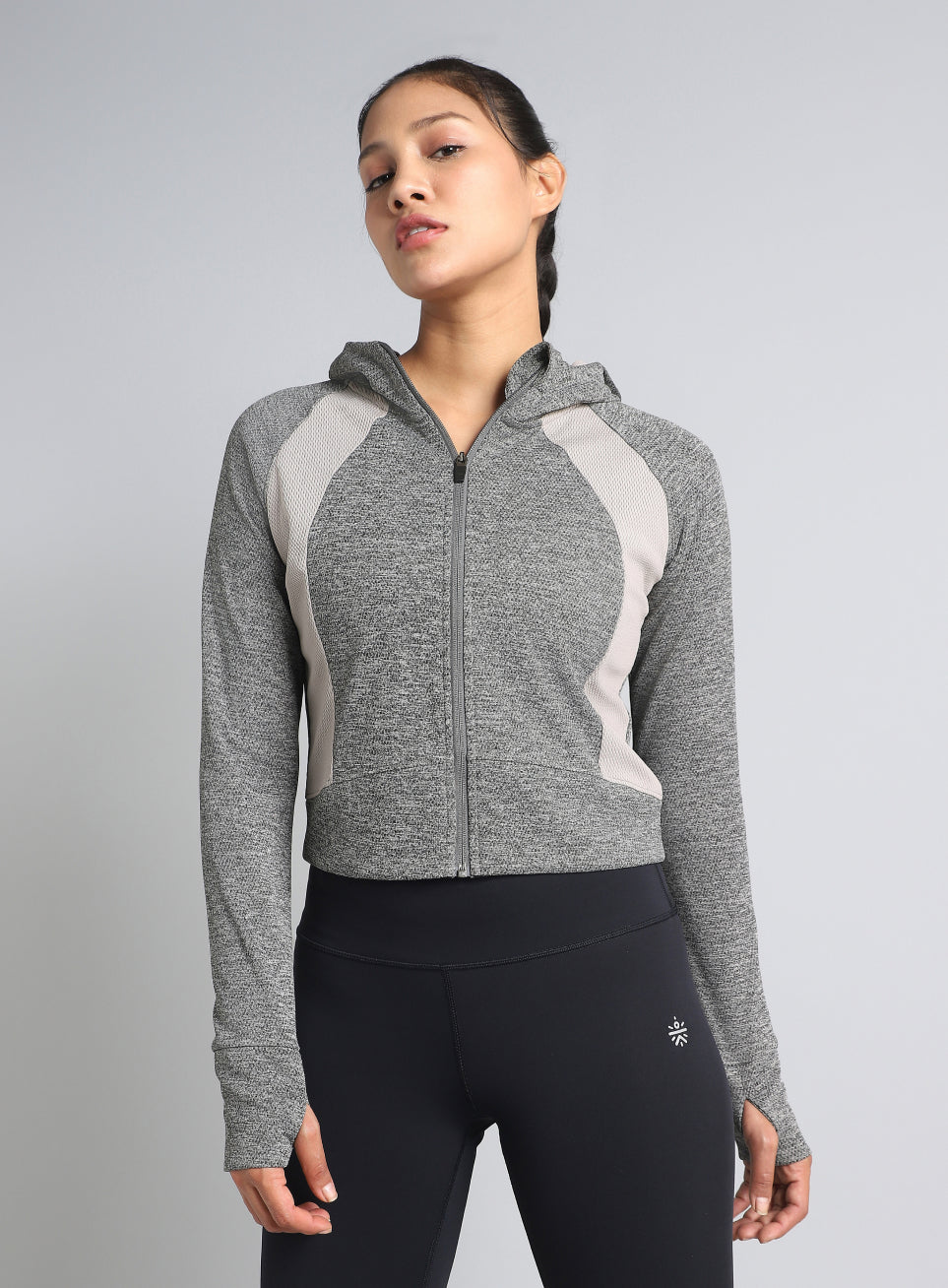 Women's Dark Grey Work It Out Training Cropped Jacket