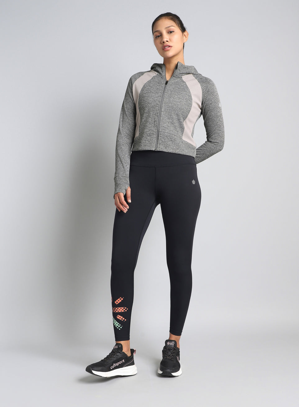 Women's Dark Grey Work It Out Training Cropped Jacket