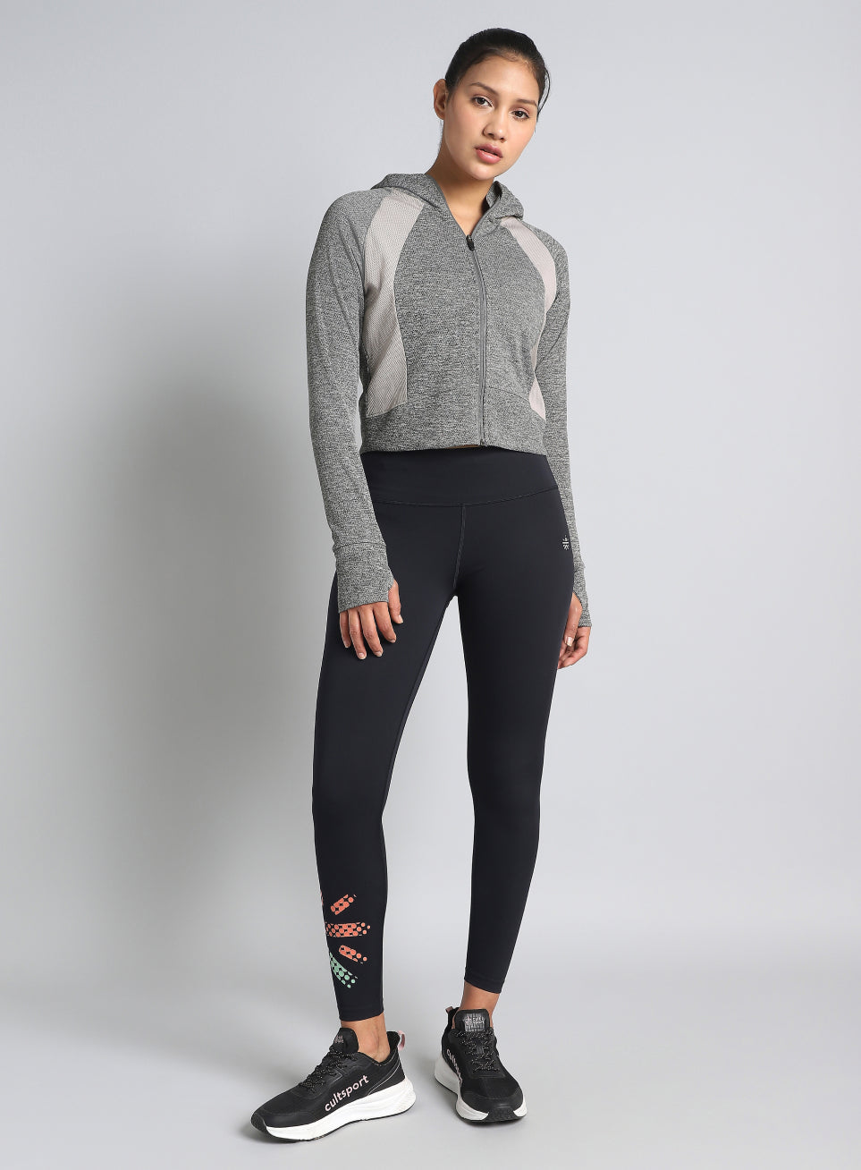 Women's Dark Grey Work It Out Training Cropped Jacket