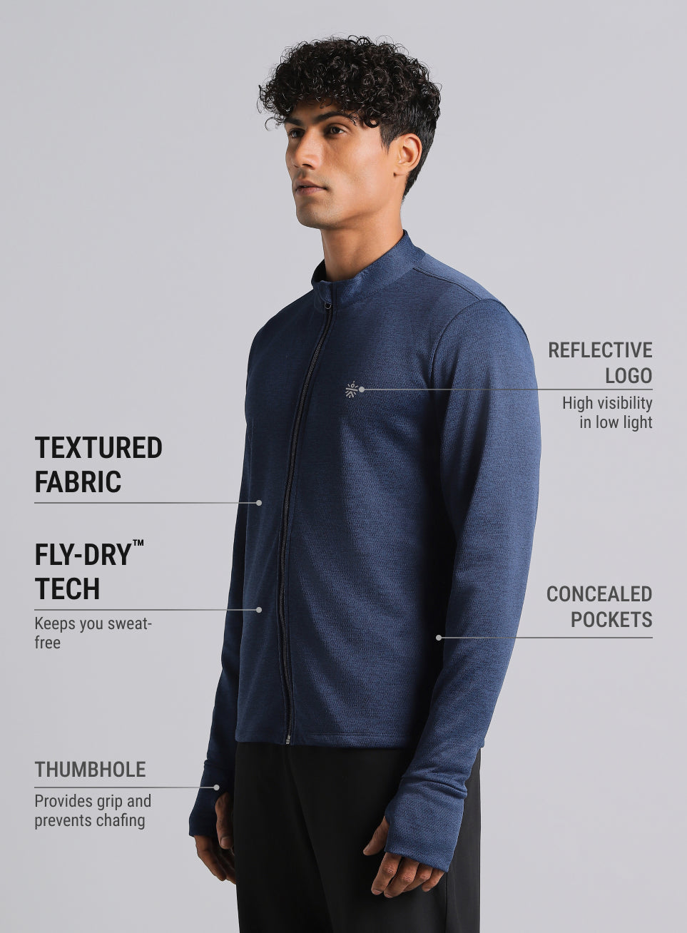 Men's Navy Run Elevate All Weather Jacket