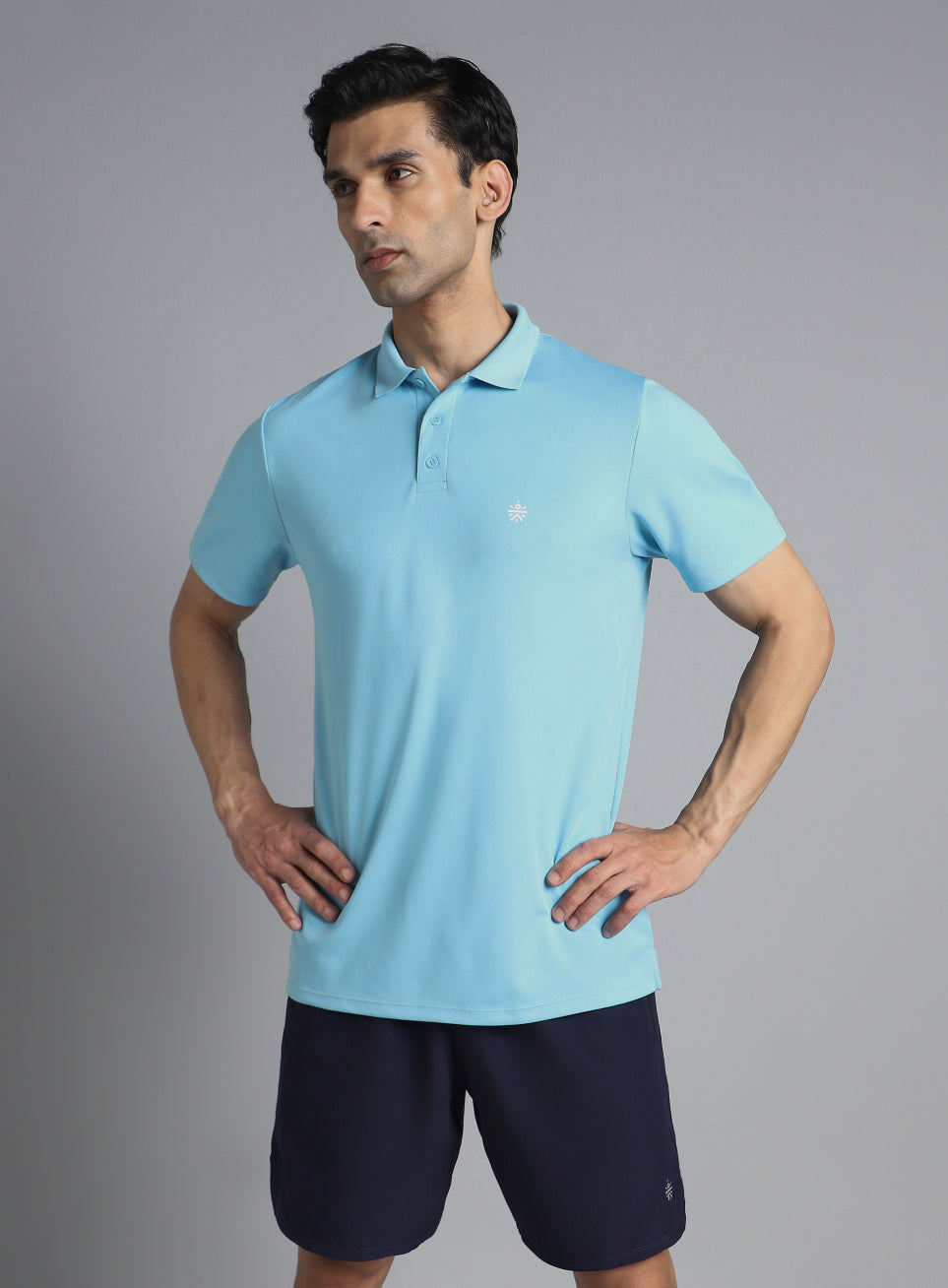 Men's Sky Blue Performance Polo T-shirt