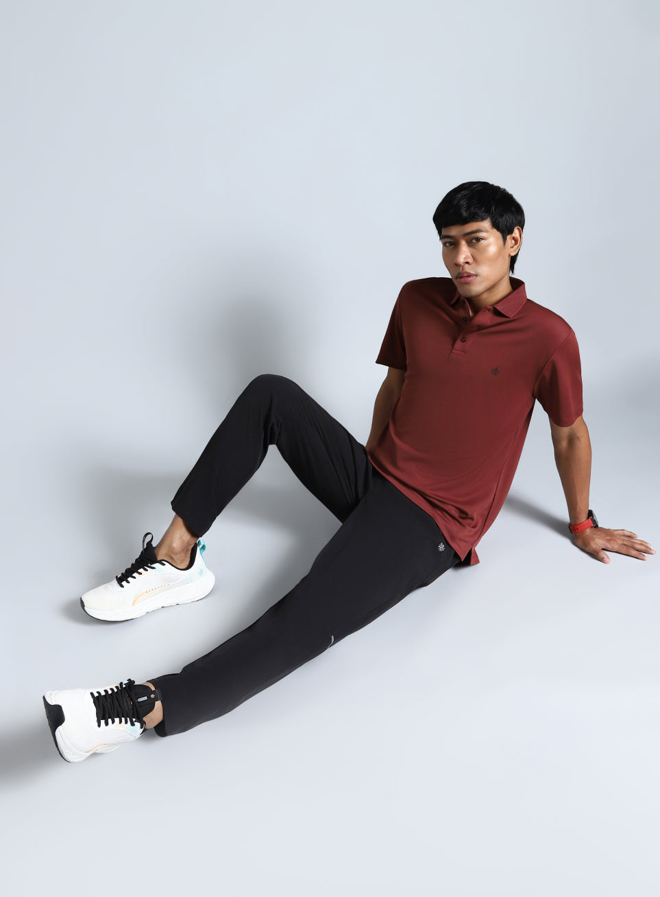 Men's Maroon Performance Polo T-shirt