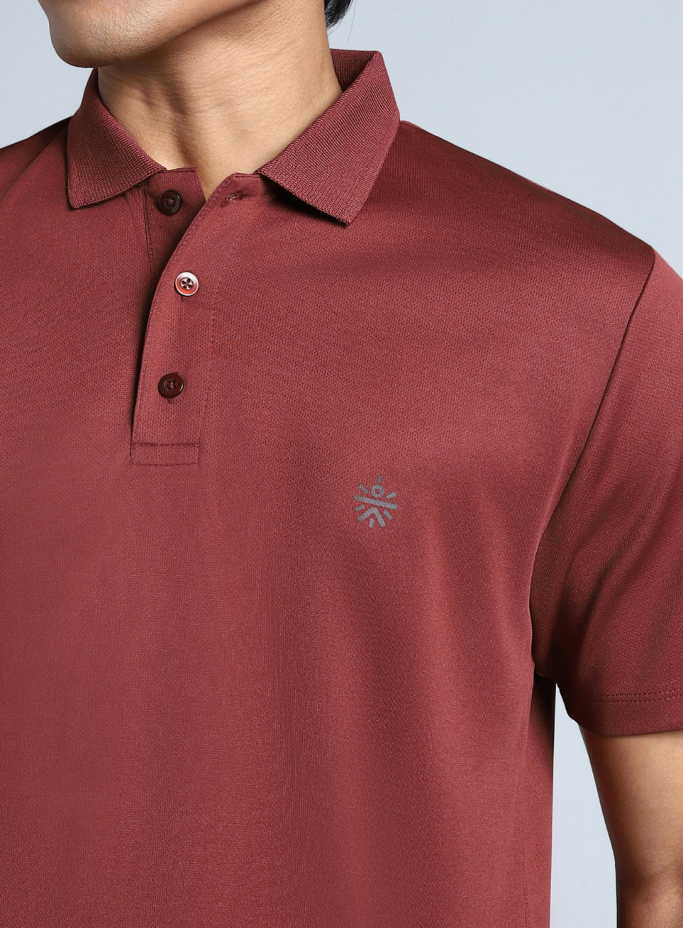 Men's Maroon Performance Polo T-shirt