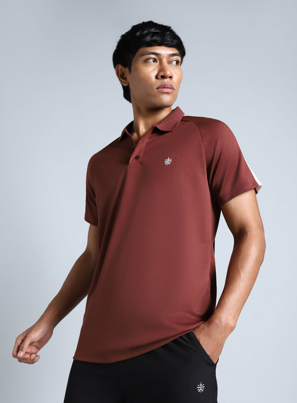 Men's Maroon Performance Essential Polo T-shirt