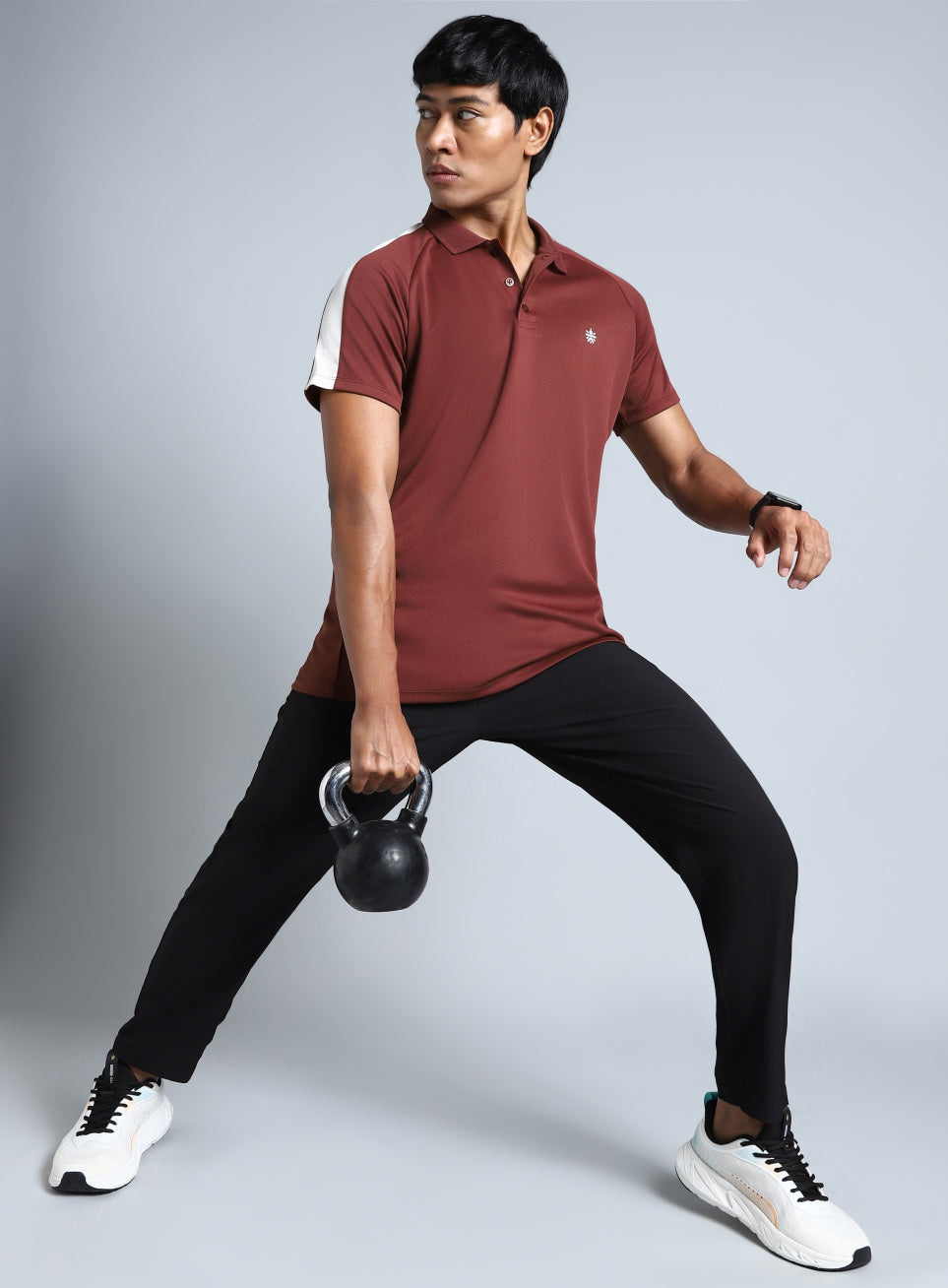 Men's Maroon Performance Essential Polo T-shirt