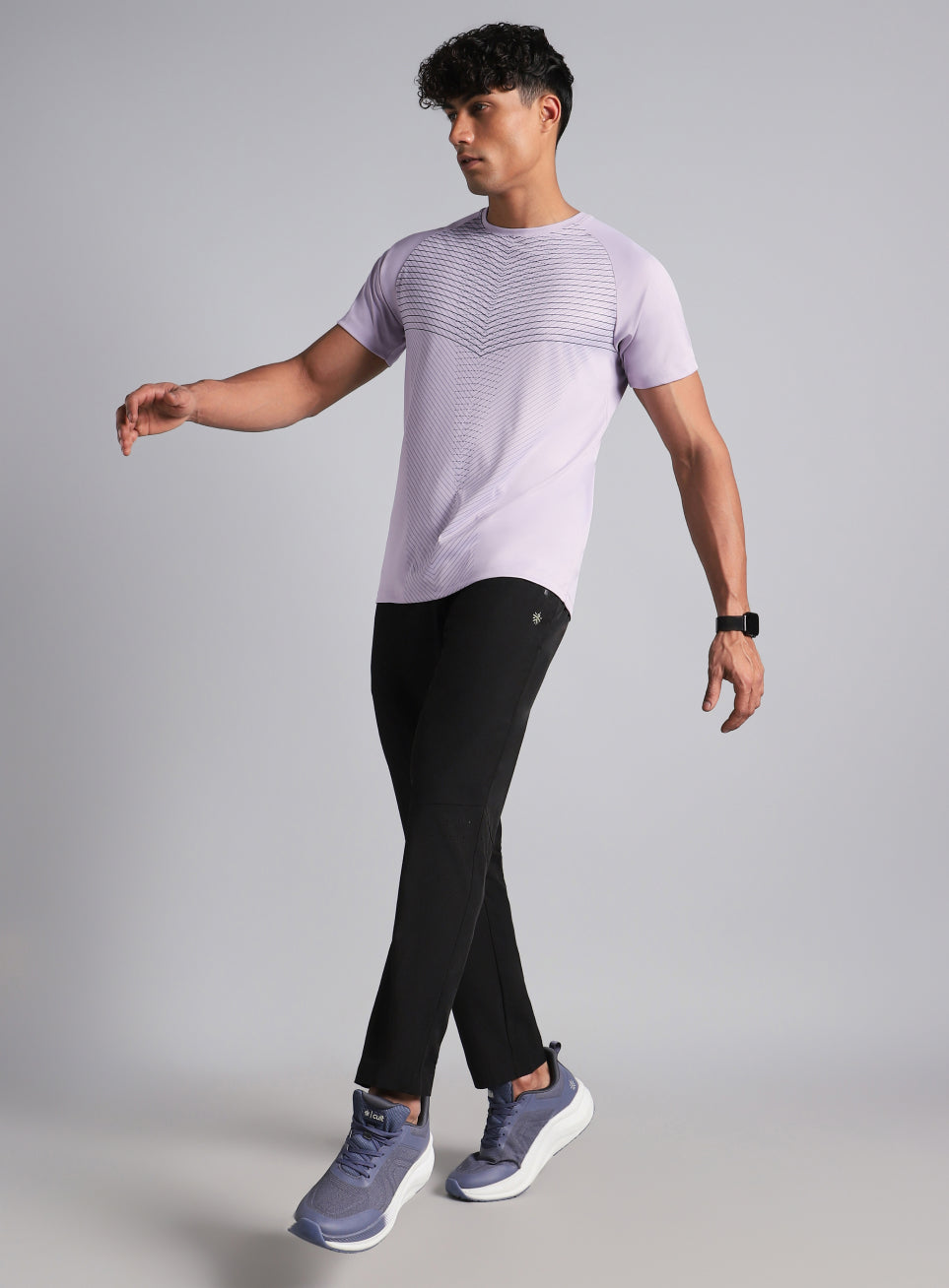 Men's Purple Energy Map Printed T-shirt