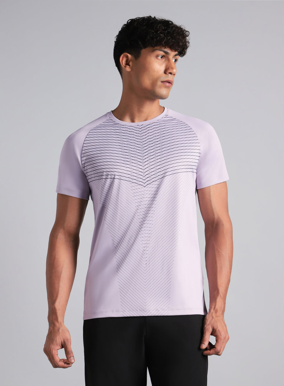 Men's Purple Energy Map Printed T-shirt