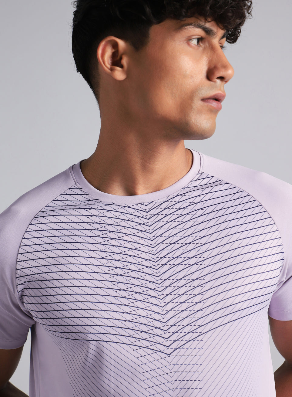 Men's Purple Energy Map Printed T-shirt