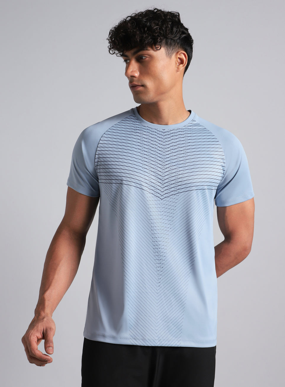 Men's Blue Energy Map Printed T-shirt