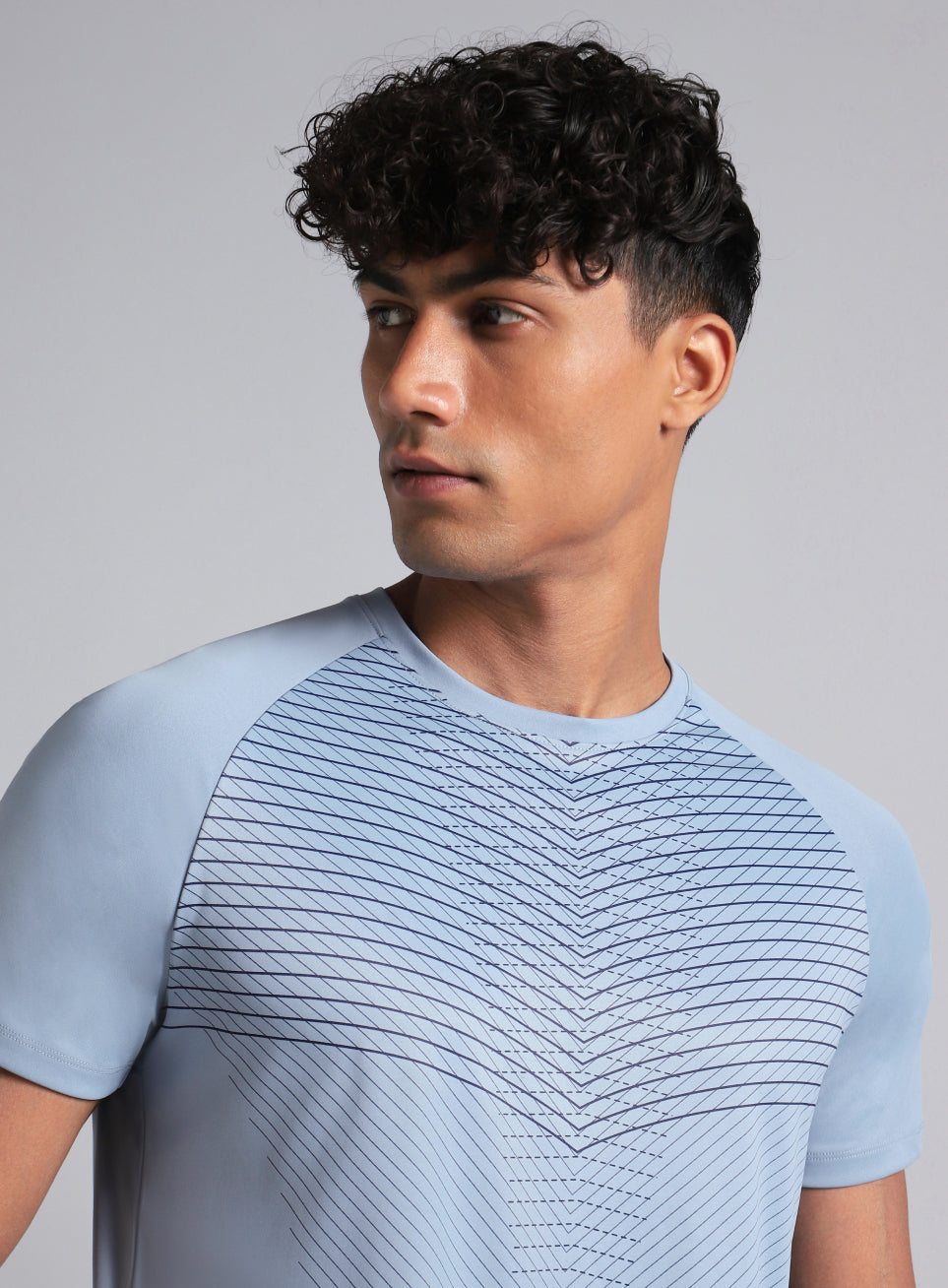 Men's Blue Energy Map Printed T-shirt