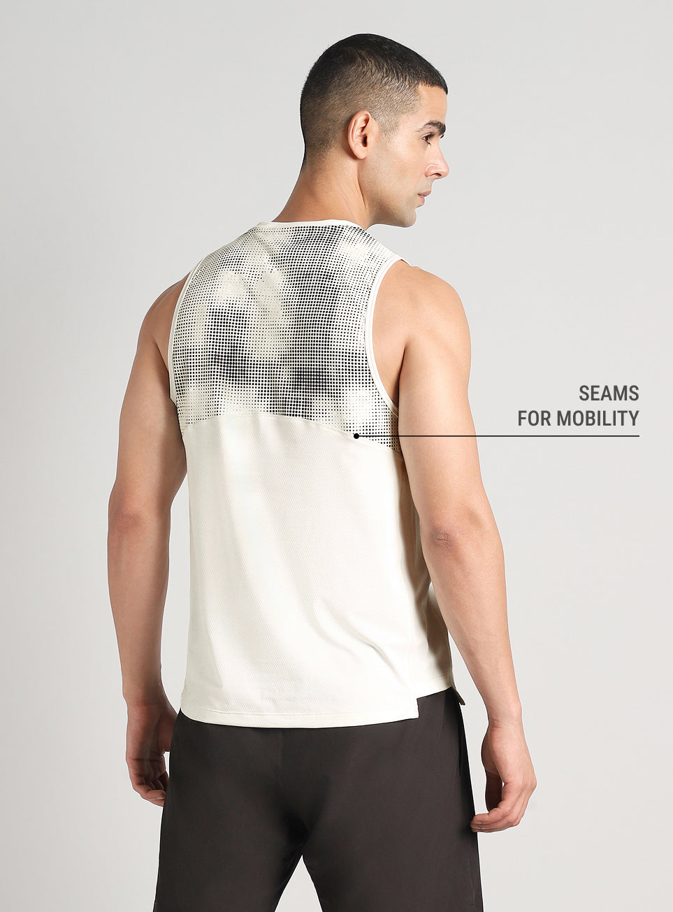 Men's Off White Training Muscle Tank