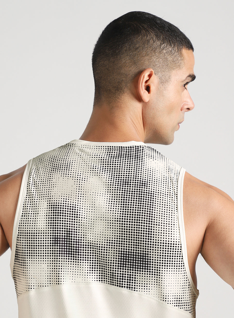 Men's Off White Training Muscle Tank