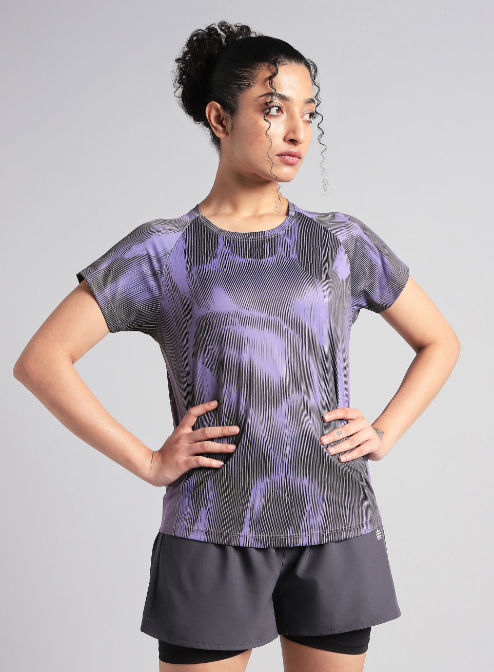 Women's Purple Urban Camo Run T-shirt