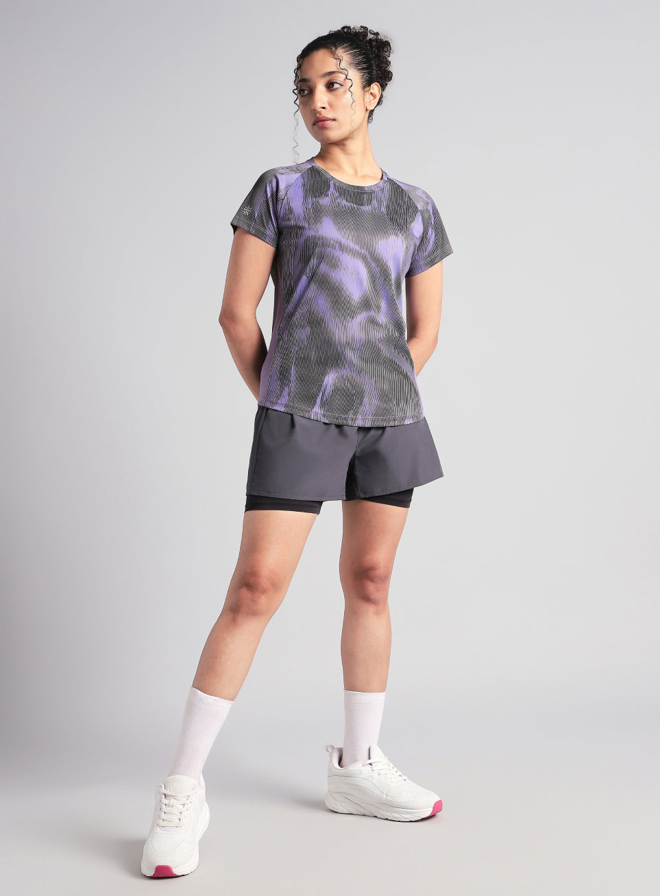 Women's Purple Urban Camo Run T-shirt