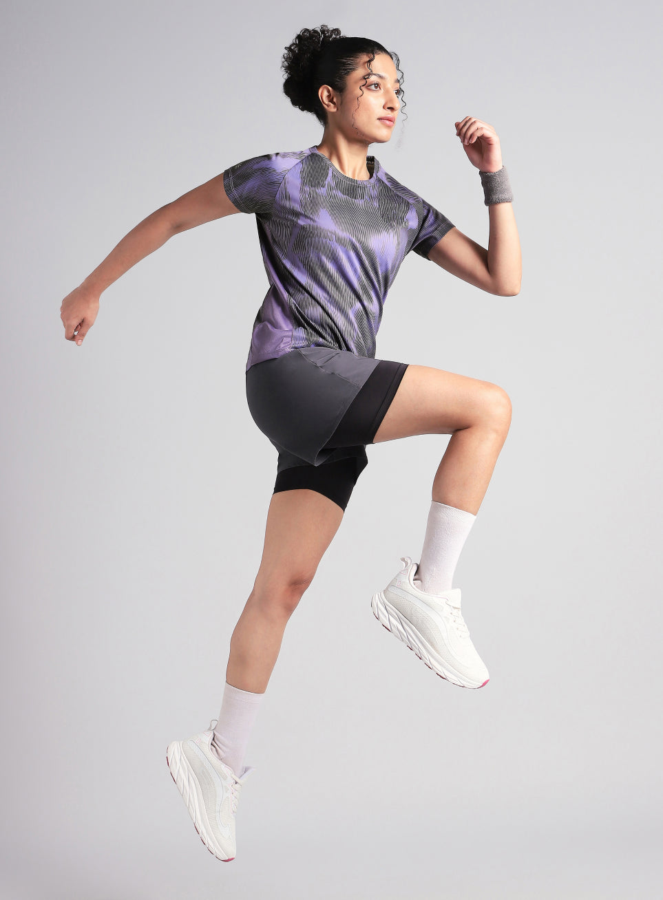 Women's Purple Urban Camo Run T-shirt