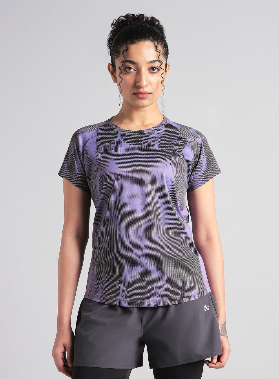 Women's Purple Urban Camo Run T-shirt
