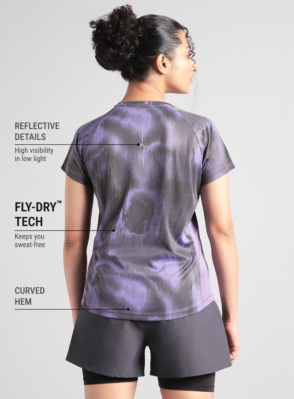 Women's Purple Urban Camo Run T-shirt
