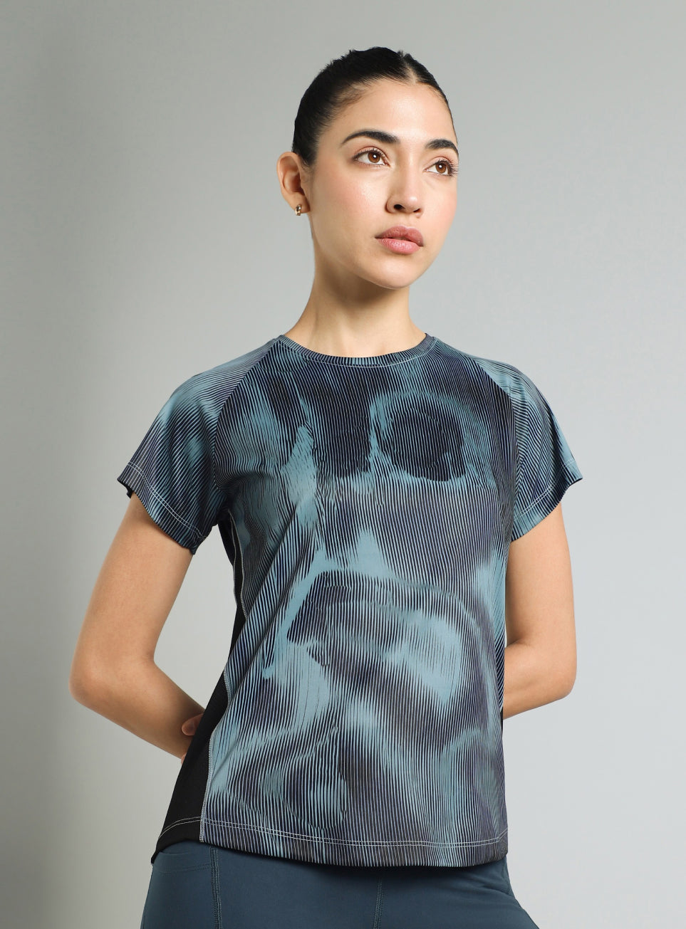 Women's Blue Urban Camo Run T-shirt