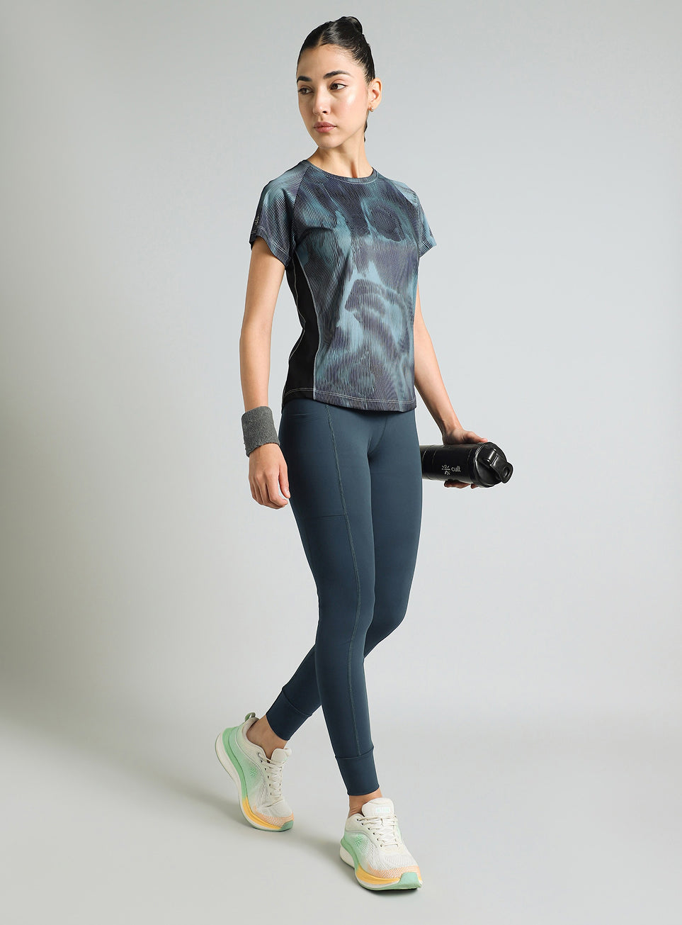 Women's Blue Urban Camo Run T-shirt