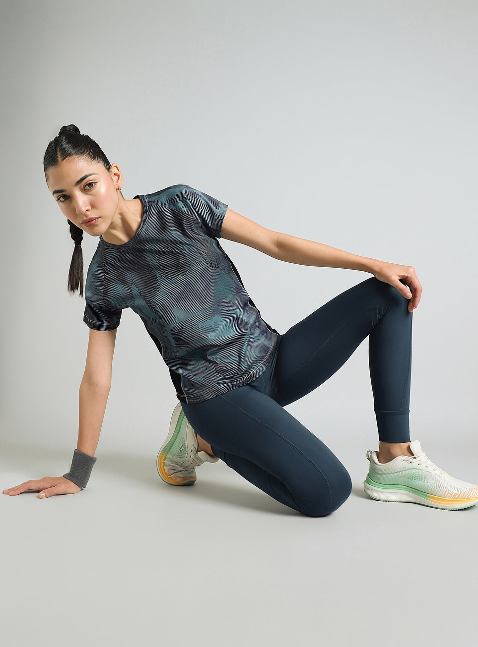 Women's Blue Urban Camo Run T-shirt