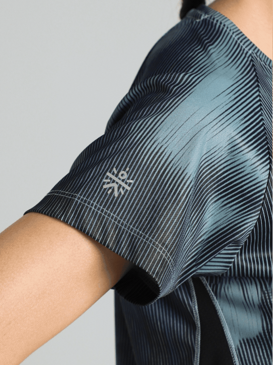 Women's Blue Urban Camo Run T-shirt