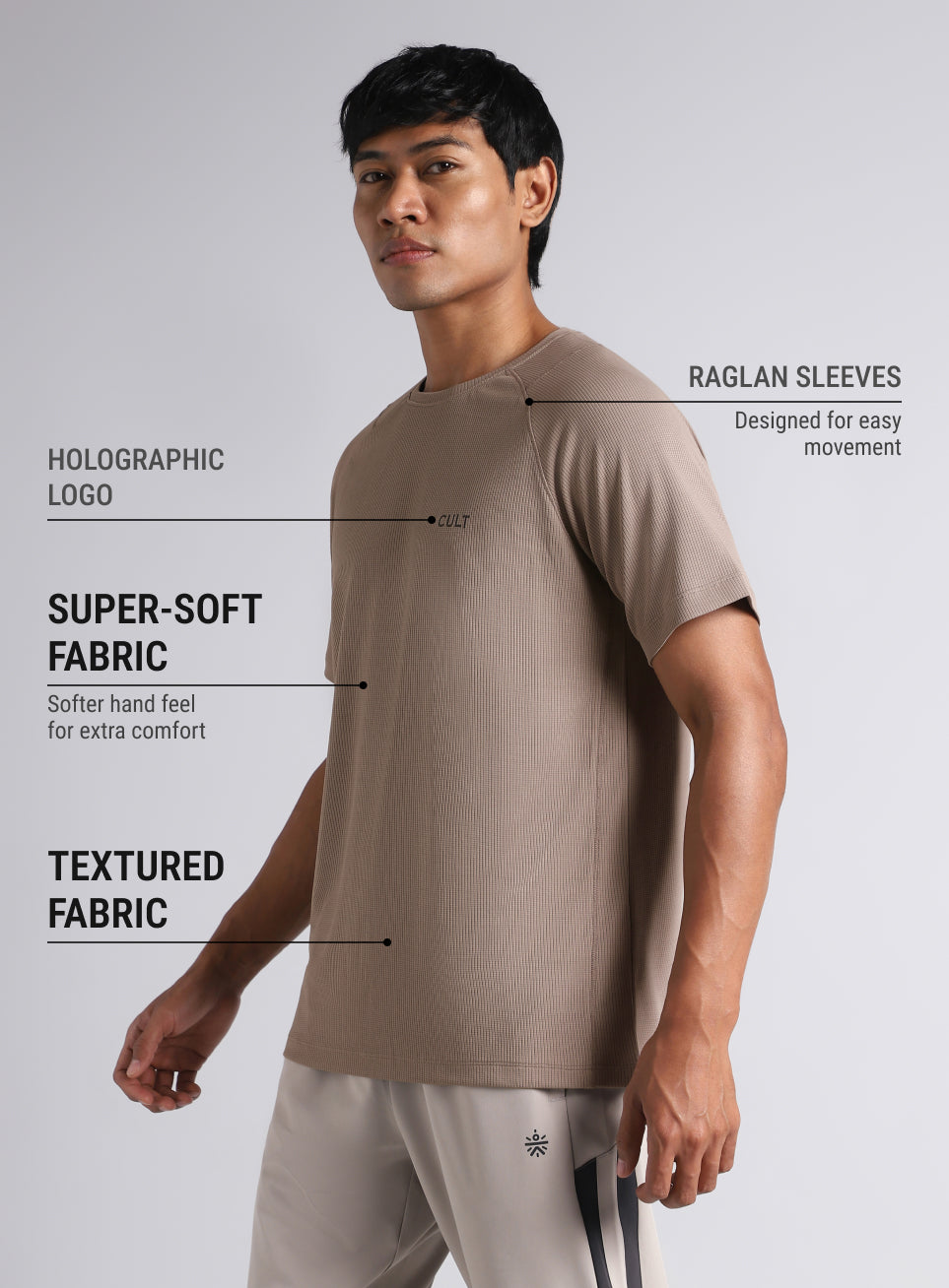 Men's Beige All Format Training T-shirt
