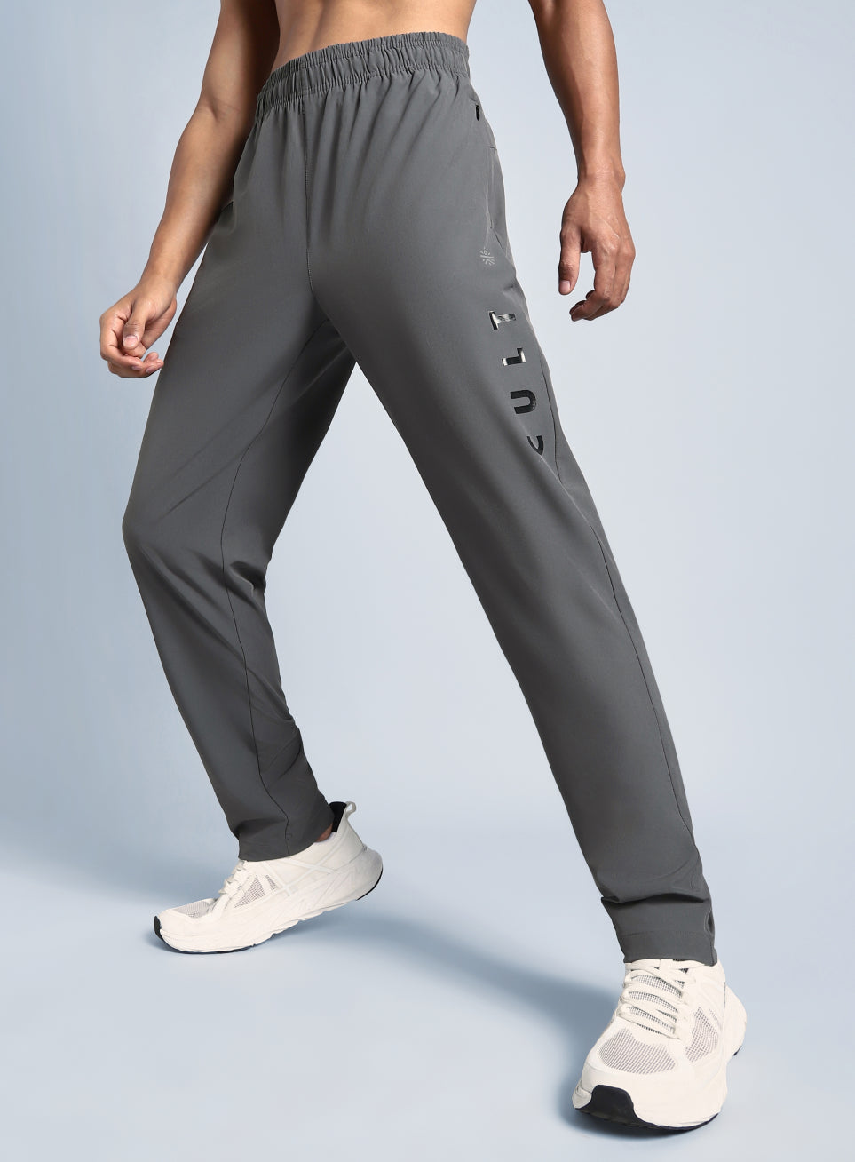 Men's Grey Pace Up Running Trackpants