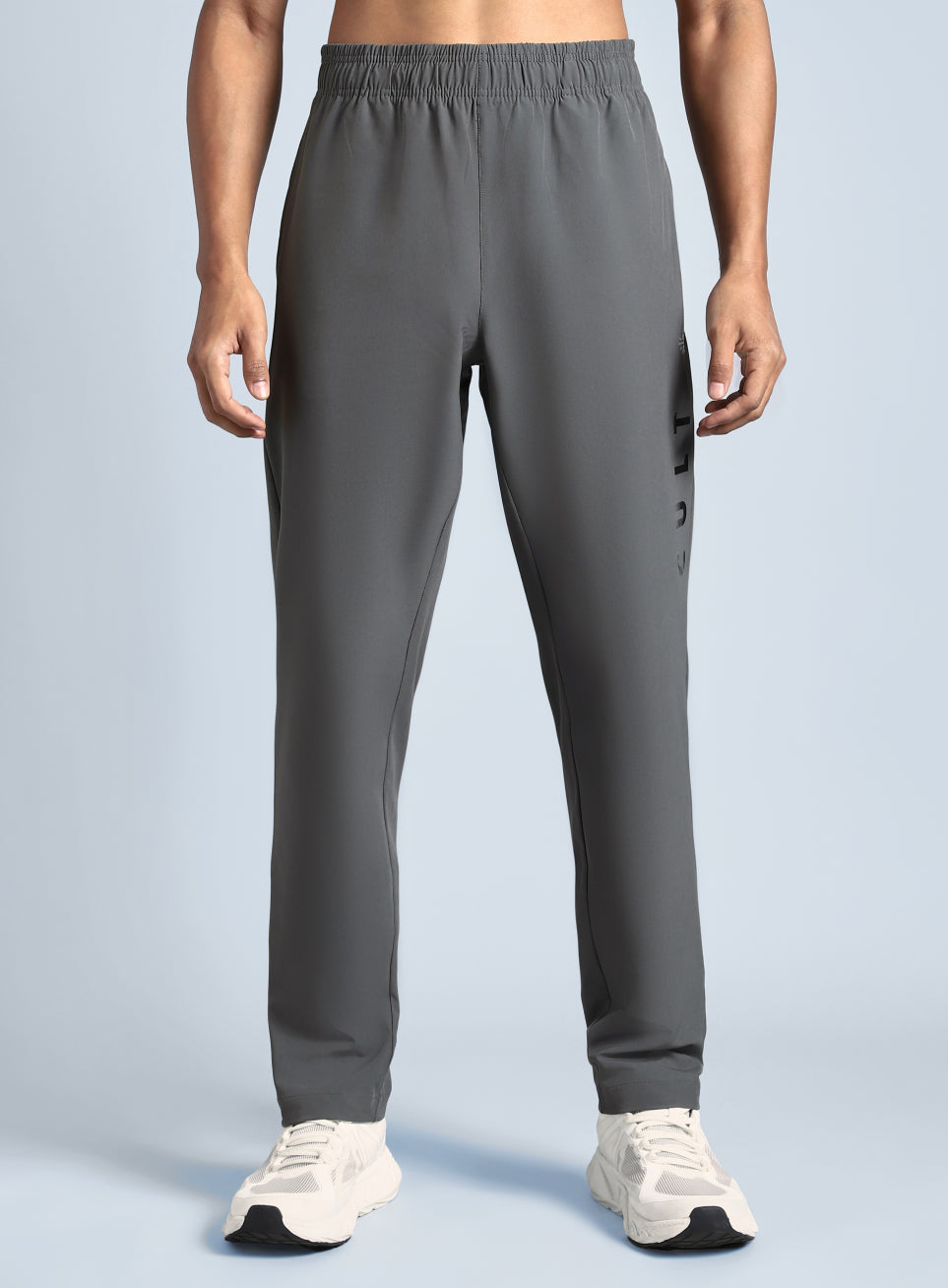 Men's Grey Pace Up Running Trackpants