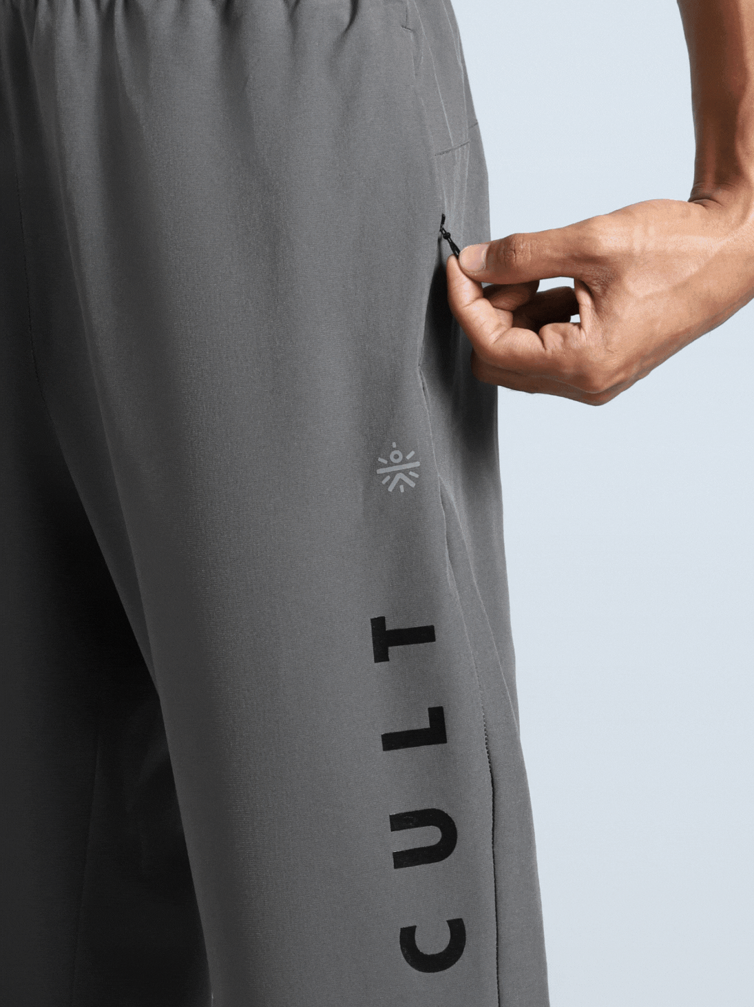 Men's Grey Pace Up Running Trackpants