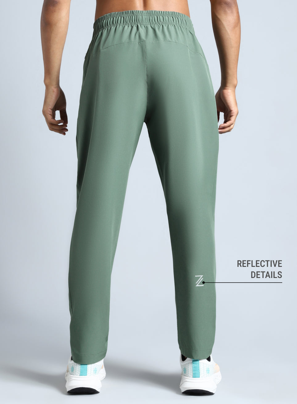 Men's Olive Pace Up Running Trackpants