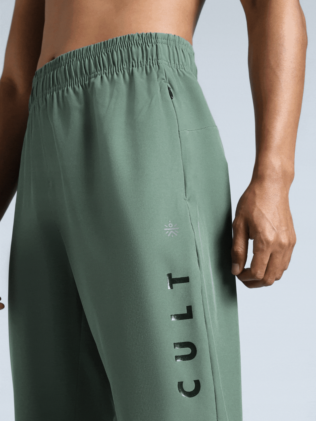 Men's Olive Pace Up Running Trackpants