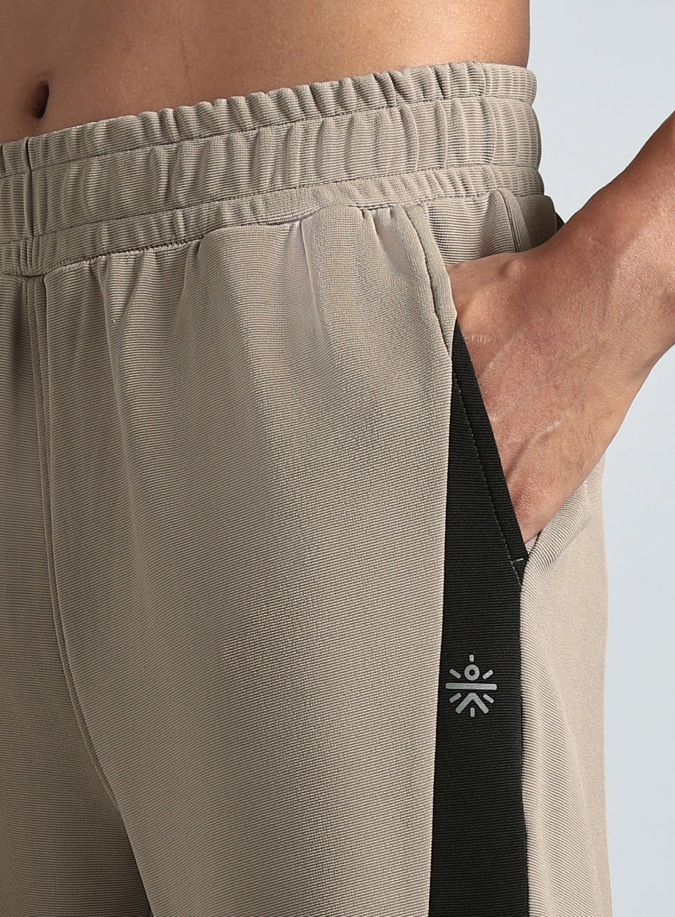 Men's Beige Pace Up Running Trackpants