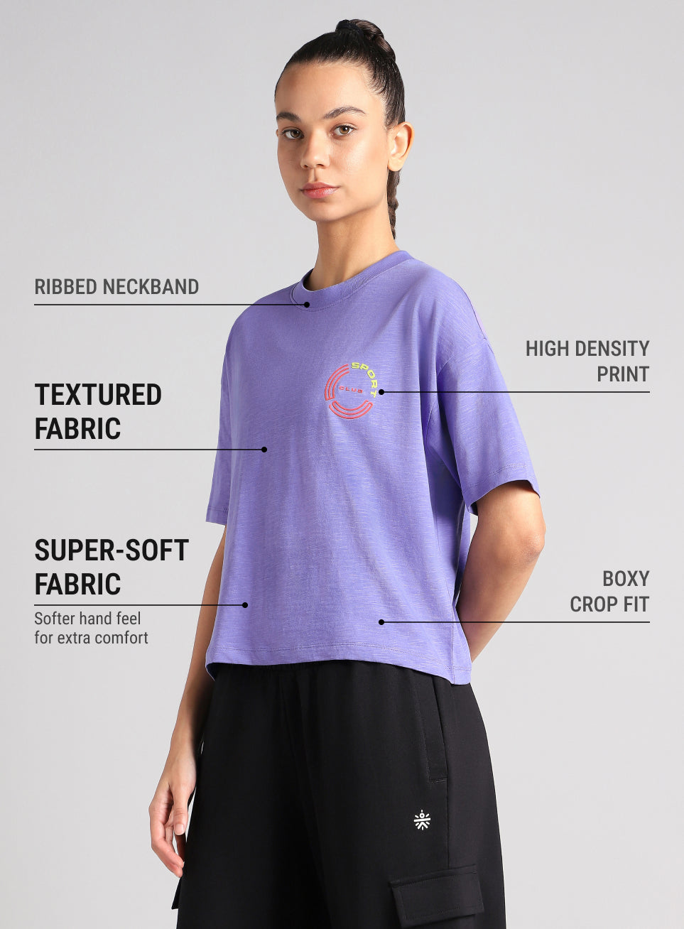 Women's Purple Sports Club T-shirt