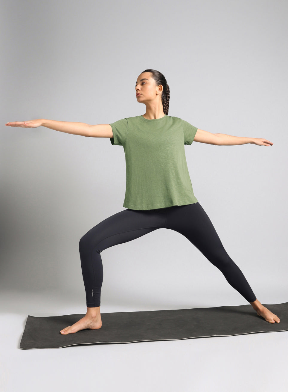 Women's Olive Yoga Flow Top