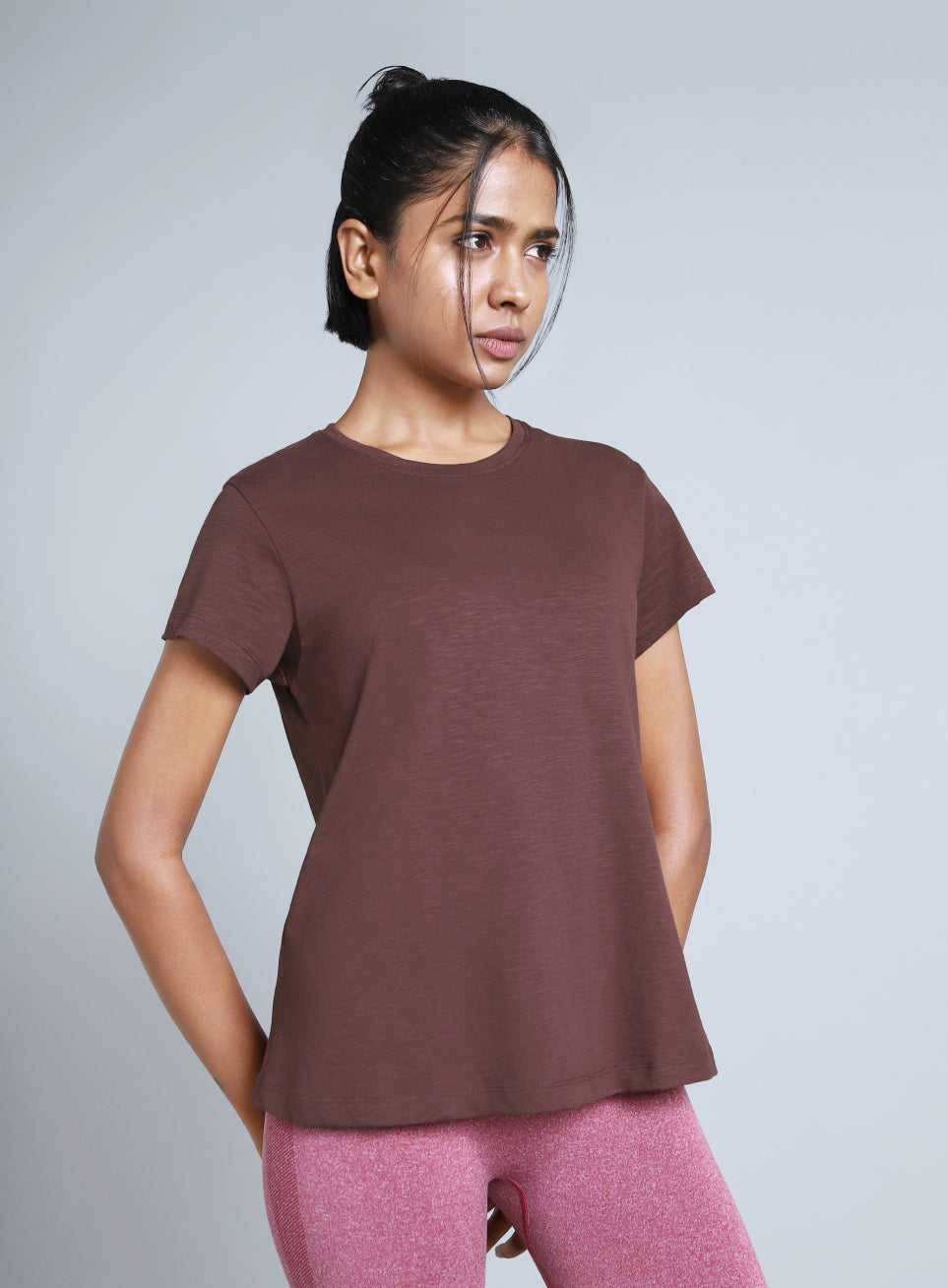 Women's Brown Yoga Flow Top