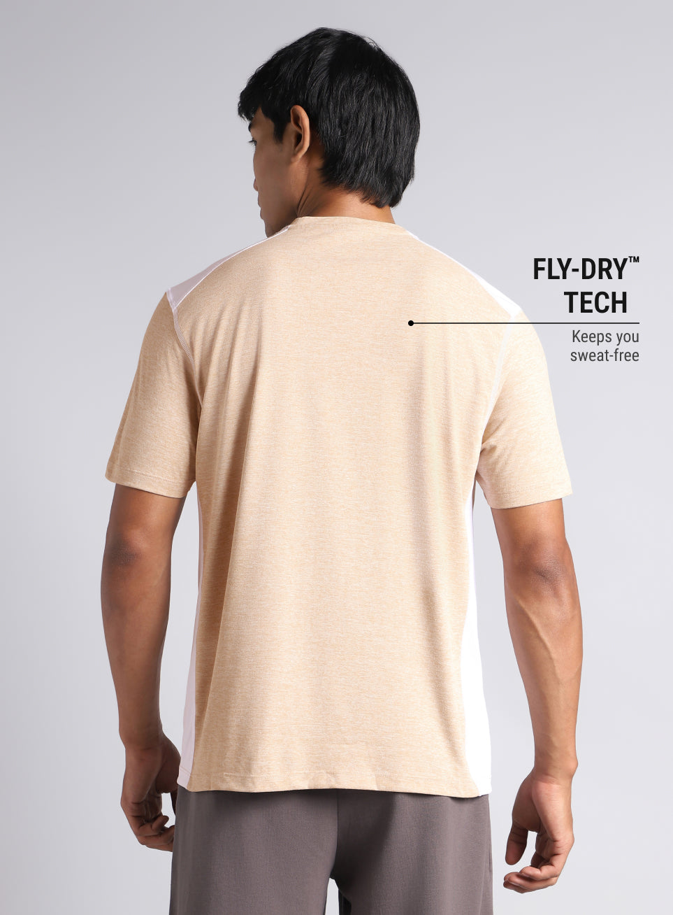 Men's Amp Up Beige Comfortech T-shirt